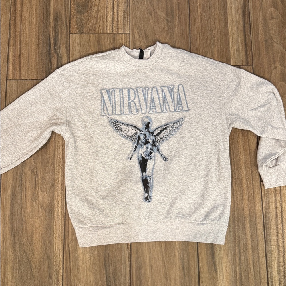 H&M Gray Nirvana Graphic Sweatshirt
